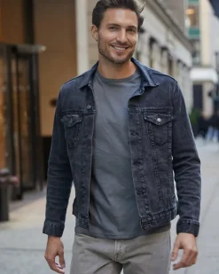 370J - Classic Unisex Stretch Denim Jacket<Threadfast New