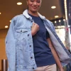 372J - Unisex Sherpa-Lined Denim Jacket<Threadfast Clearance