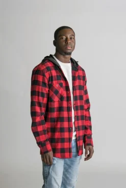 T4000 - Cozy Checkered Unisex Flannel Hooded Shirt<Timberlea Discount