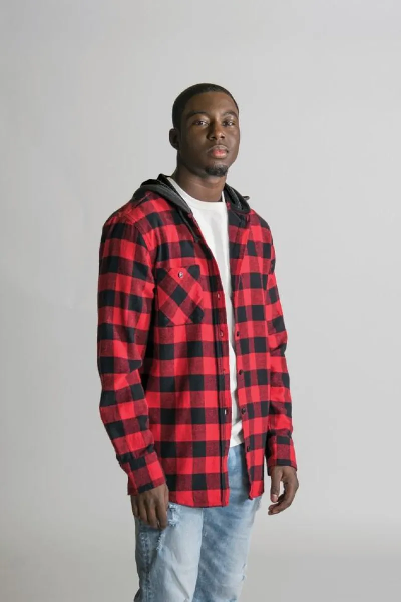 T4000 - Cozy Checkered Unisex Flannel Hooded Shirt<Timberlea Discount